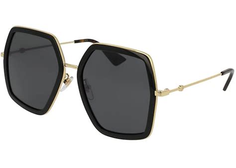 Gucci Square Sunglasses Black/Gold/Havana (GG0106S 001)